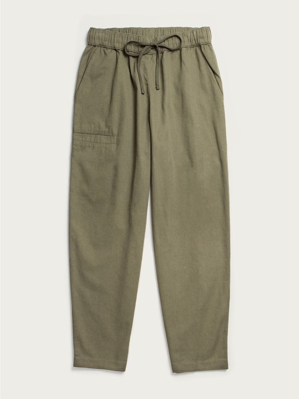 Bridge & Burn Olive Organic Cotton Drawstring Cropped Ankle Wideleg Lark Pant